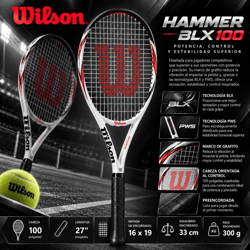 Raqueta Tenis Wilson Blx Hammer 100 Encordada