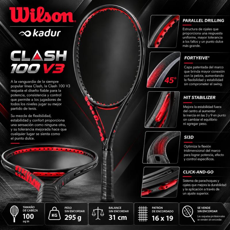 Raqueta Tenis Wilson Clash 100 V3