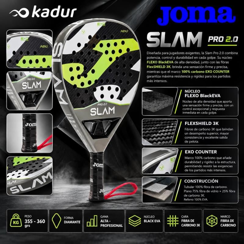 Paleta Joma Slam Pro 251 Fibra Carbono 3K
