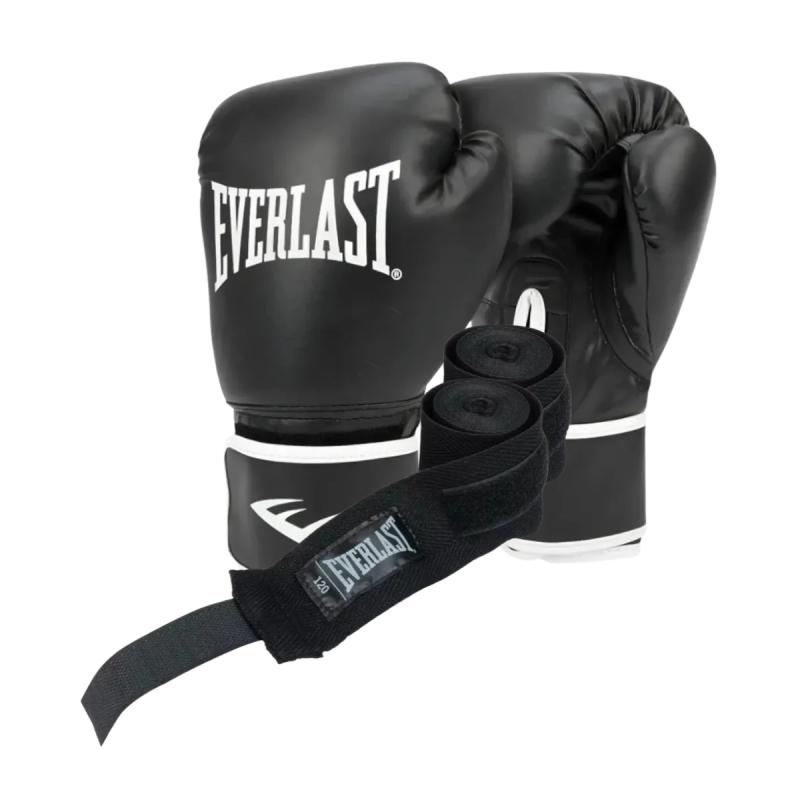 Combo Guantes Everlast Core + Vendas Everlast 3.05 Mts