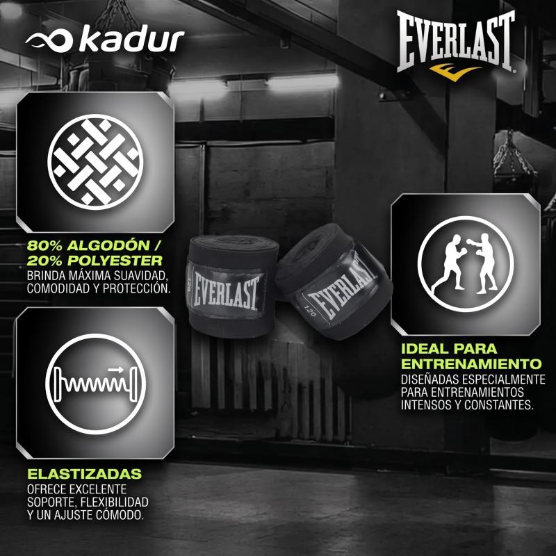 Combo Guantes Everlast Core + Vendas Everlast 3.05 Mts