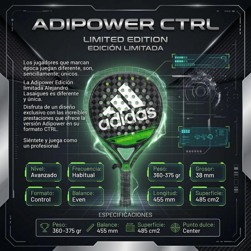 Paleta adidas Padel Adipower Control Green