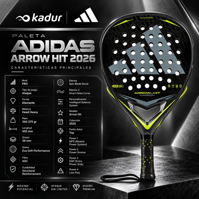 Paleta Padel Adidas Arrow Hit Carbon 3.5