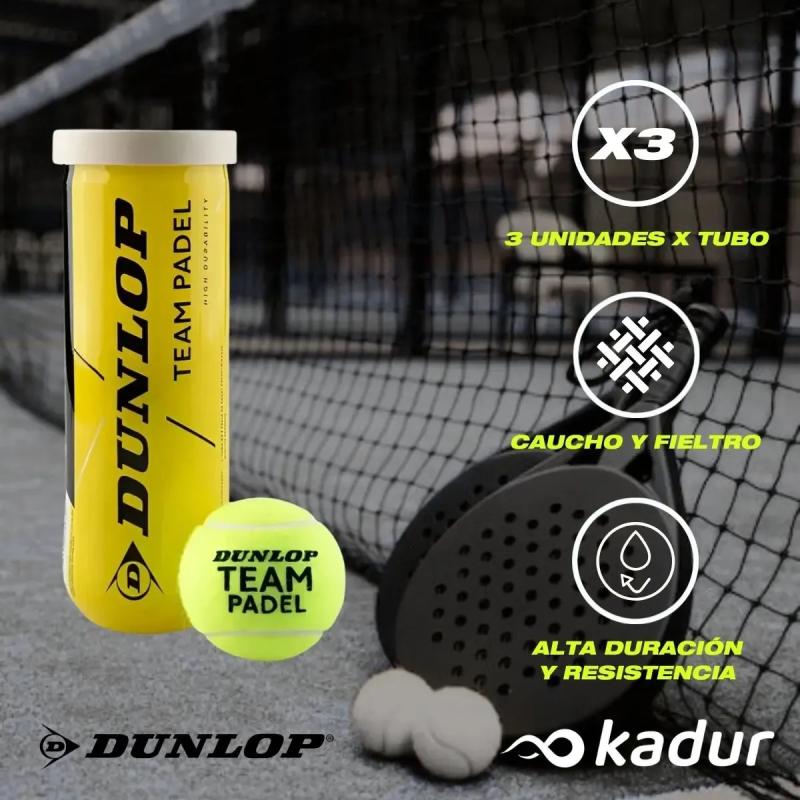 Tubos Padel Dunlop Team x6