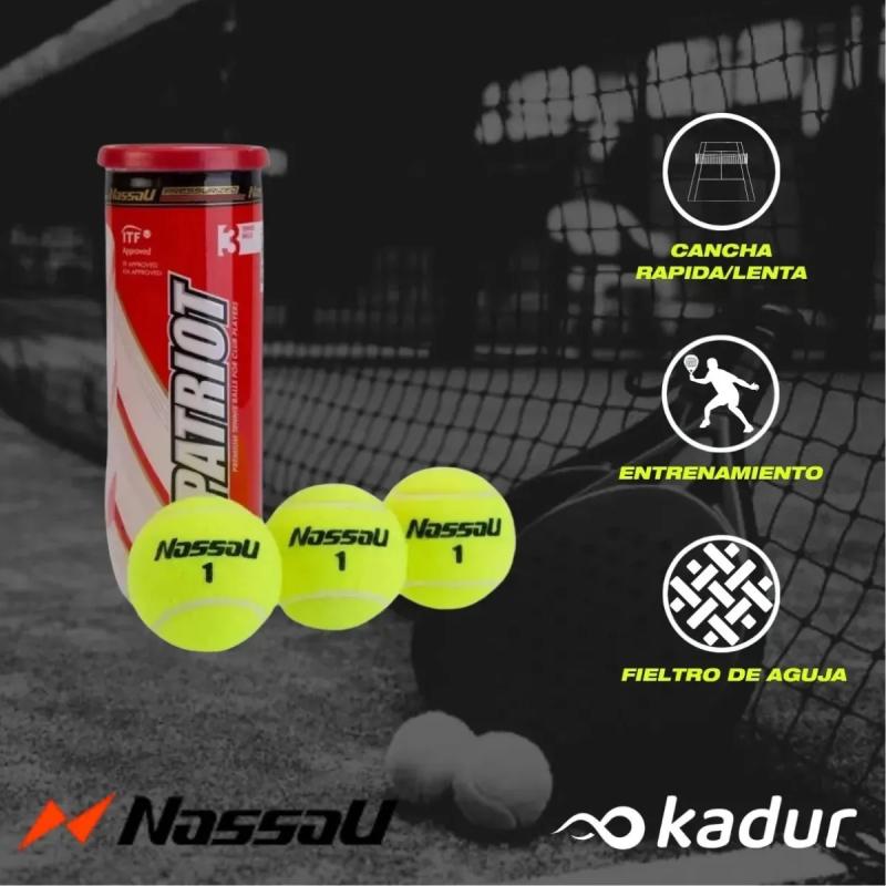 Tubos Tenis Nassau Patriot x6