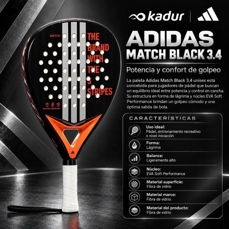 Paleta Padel Adidas Match 3.4 Fibra Vidrio