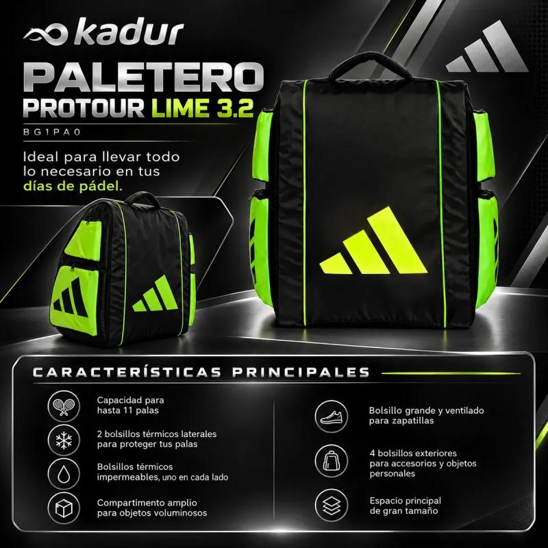 Bolso Paletero Adidas Protour Lime 3.2