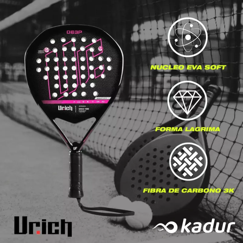 Paleta Padel Urich Deep Carbon 3K Flextech