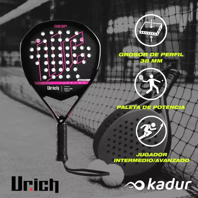 Paleta Padel Urich Deep Carbon 3K Flextech