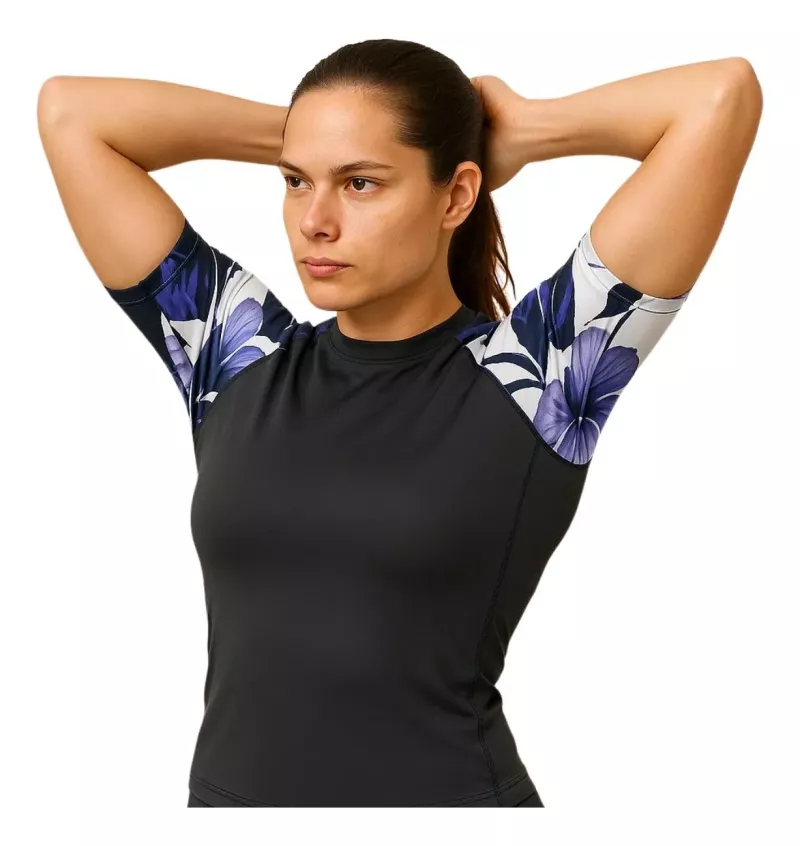 Remera Deportiva Femenina Proteccion Solar Uv Manga Corta