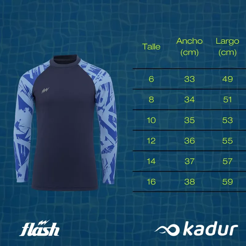 Remera UV50 Infantil Manga Larga Flash