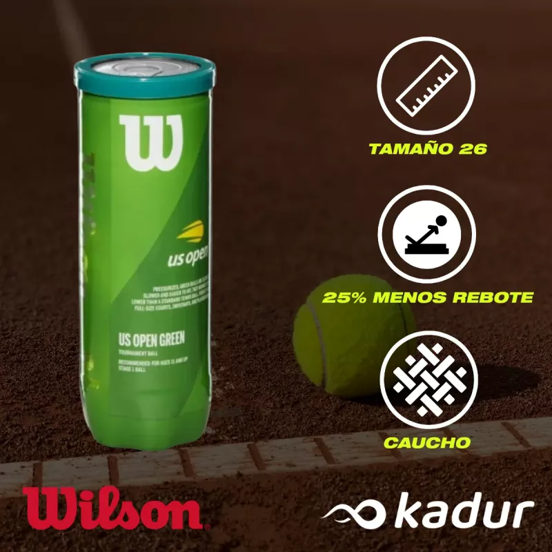 Tubo 3 Pelotas Wilson Us Open Green