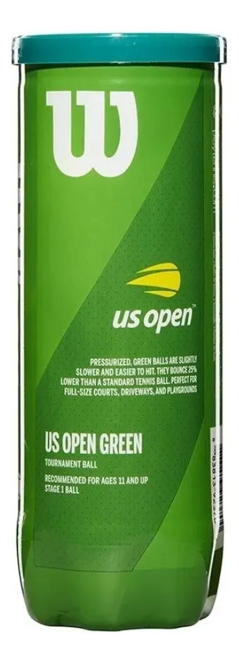 Tubo 3 Pelotas Wilson Us Open Green