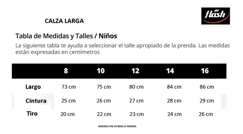 Calza Larga Infantil Spandex Flash