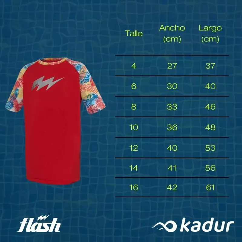 Remera UV50 Infantil Manga Corta Flash
