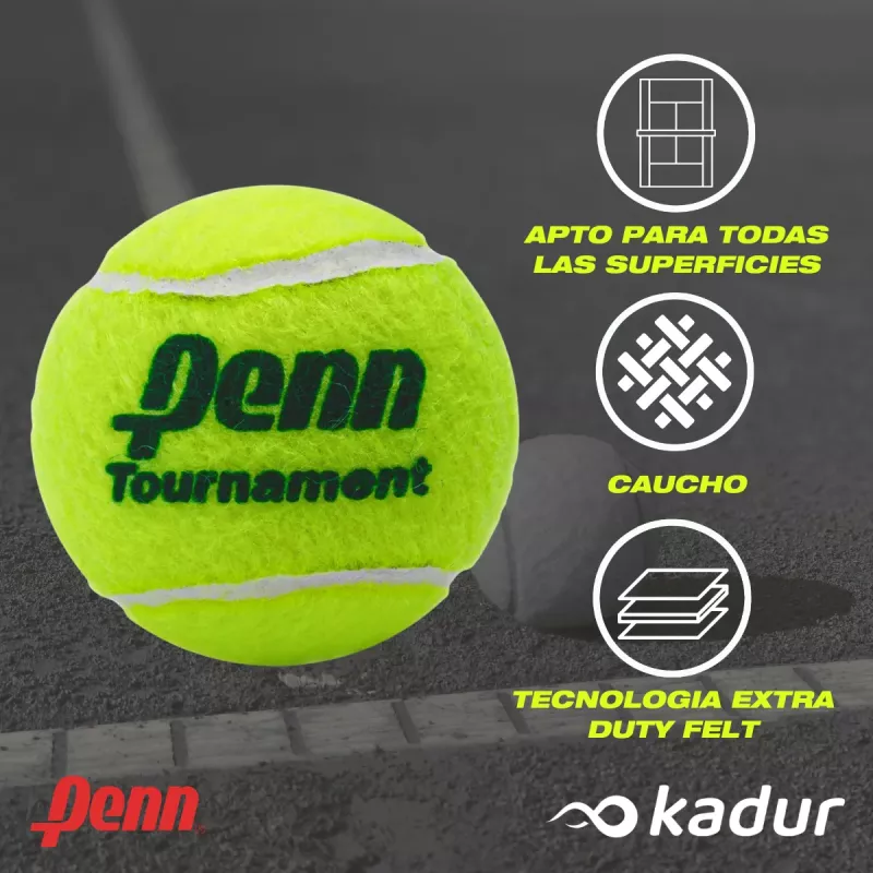 Pelota Tenis Penn Tournament Suelta X 1 Sello Verde