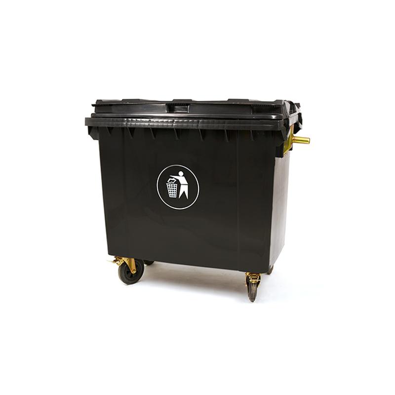 Cesto Contenedor Oso Basura Industrial  660L   Con Tapa y Ruedas Exterior