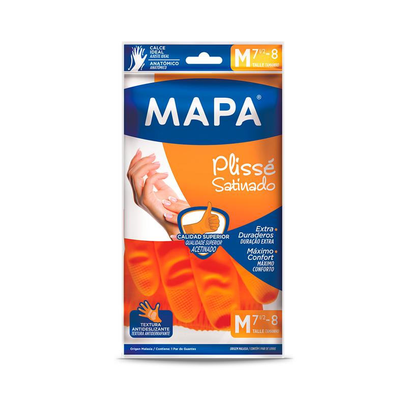 Guante Mapa Plisse Naranja Cocina Limpieza Par