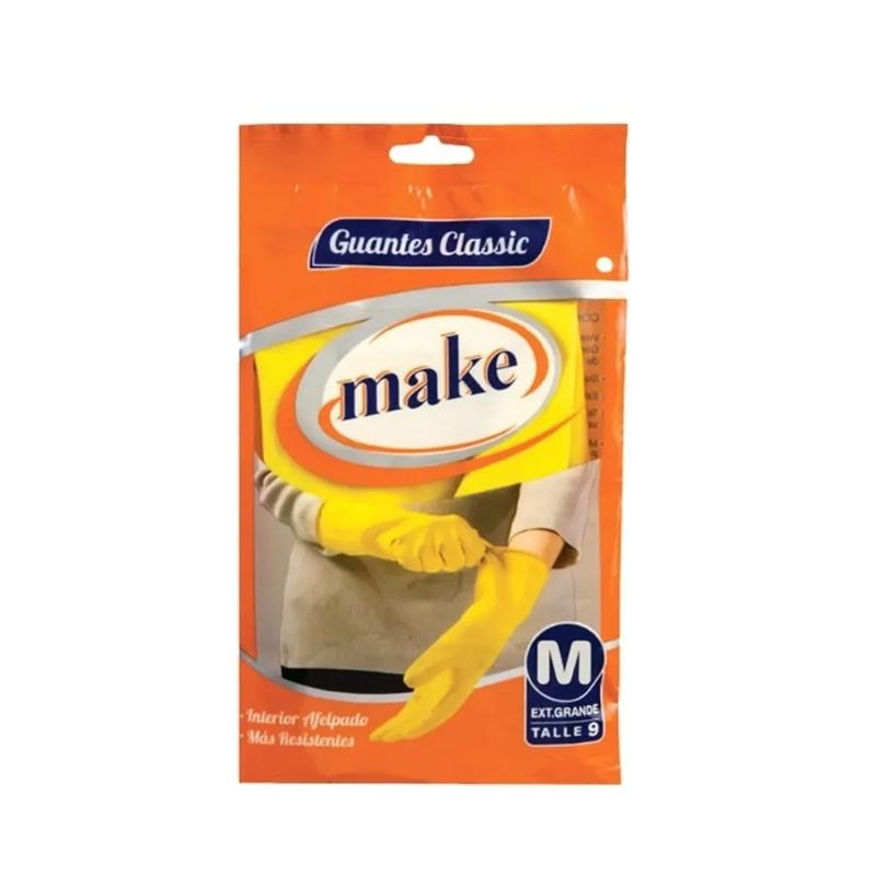 Guantes Make Afelpados Amarillos Cocina Limpieza Par