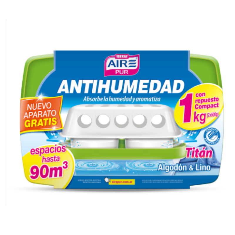 Aire Pur Antihumedad Titán Involcable Hasta 90 m3