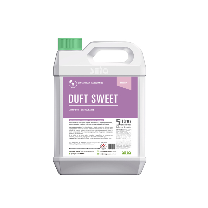 Limpiador De Pisos Desinfectante DUFT SWEET x 5Lts Concentrado - SEIQ