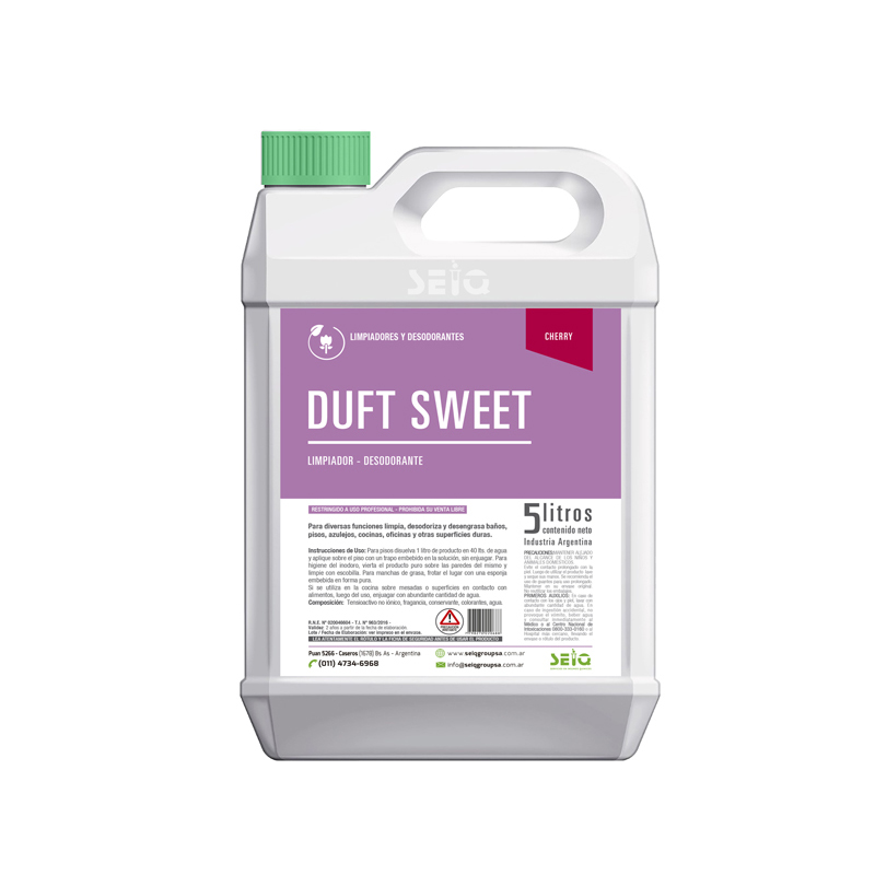 Limpiador De Pisos Desinfectante DUFT SWEET x 5Lts Concentrado - SEIQ