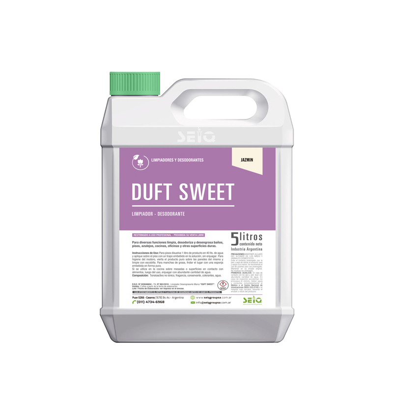 Limpiador De Pisos Desinfectante DUFT SWEET x 5Lts Concentrado - SEIQ