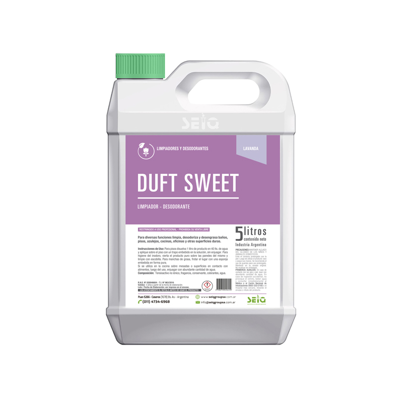 Limpiador De Pisos Desinfectante DUFT SWEET x 5Lts Concentrado - SEIQ