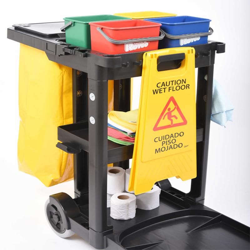 Carro De Limpieza Multiservicios Portaelementos Con Bolsa Hotelero