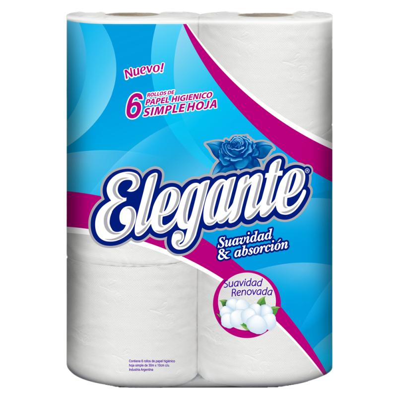 Papel Higienico Elegante Hoja Simple 30 Metros X 72 un (COD 904)