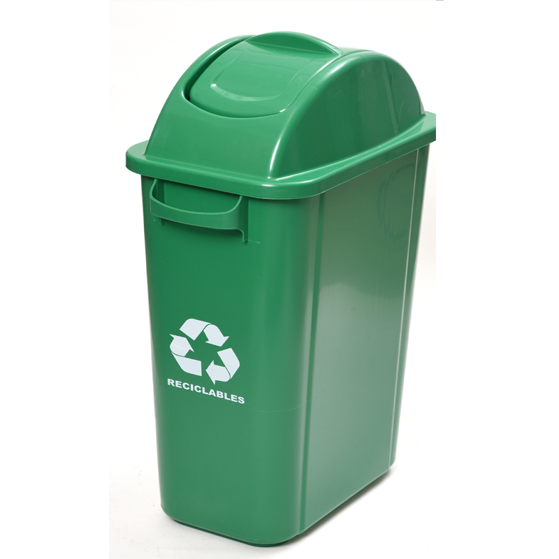 Cesto Tacho De Basura 50 Lts Con Asa Residuos Verde