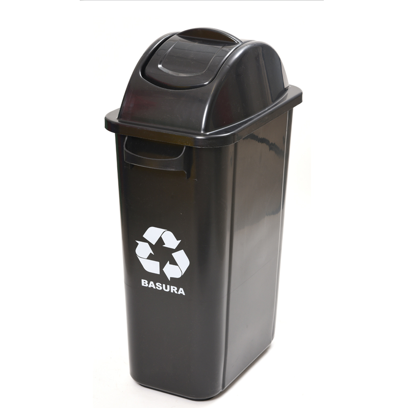 Cesto Tacho De Basura 50 Lts Con Asa Residuos Negro