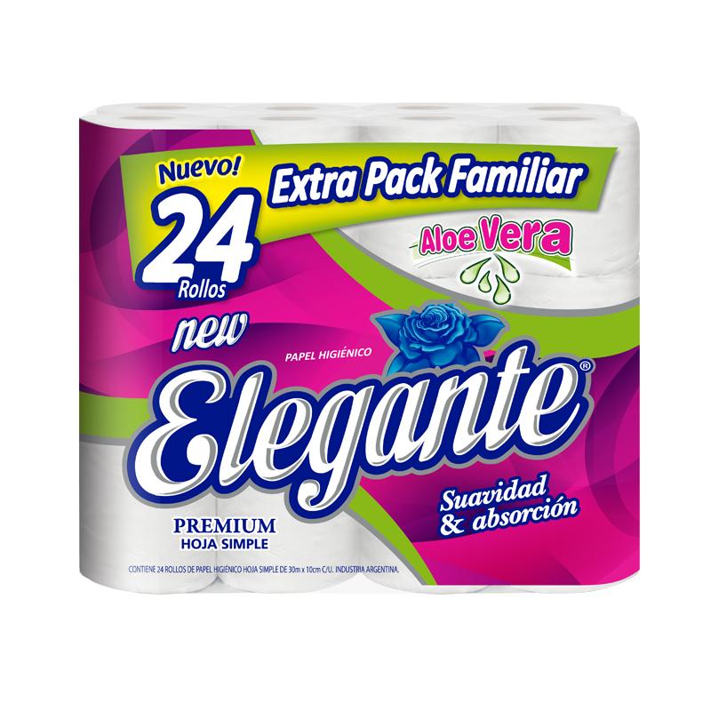 Papel Higienico Elegante Aloe Vera 30 Metros X 24 un (COD 919)