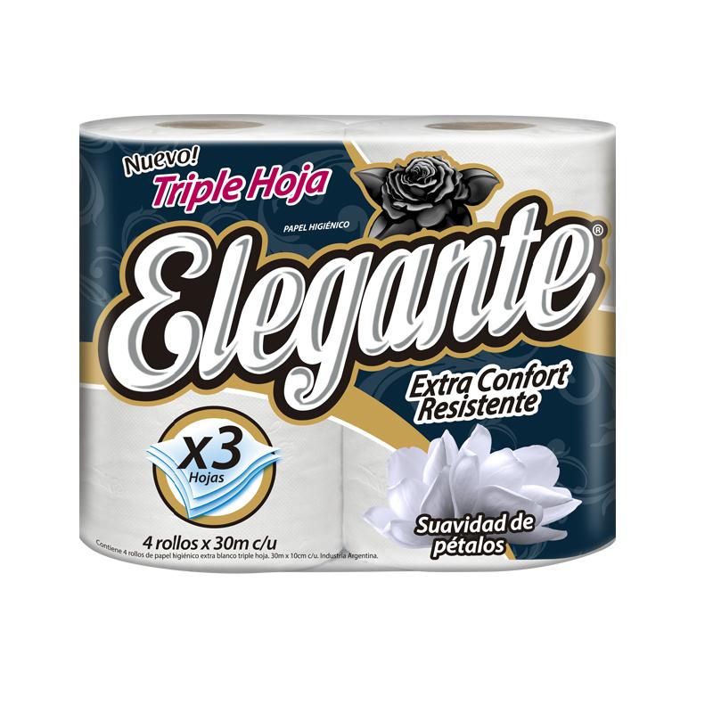 Papel Higienico Elegante Triple Hoja 30 Metros X 24 UN (COD 950)