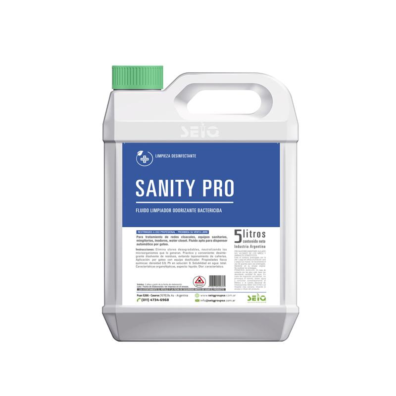 Desodorizante Desinfectante Para Dispenser De Goteo Sanity Pro x 5Lts