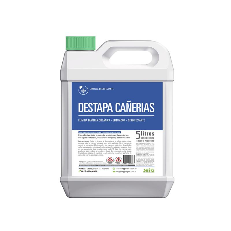 Destapa cañerias limpiador desinfectante x 5 Lts - SEIQ