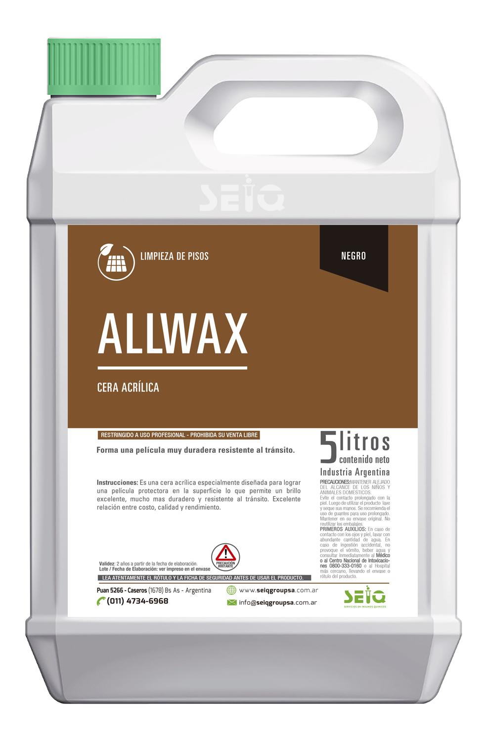 Cera acrilica para pisos  ALLWAX x 5Lts - SEIQ