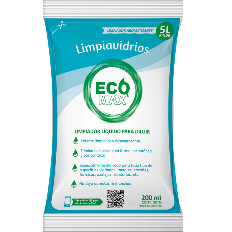 Limpiavidrios Sobre Sachet Preparar Ecomax Concentrado