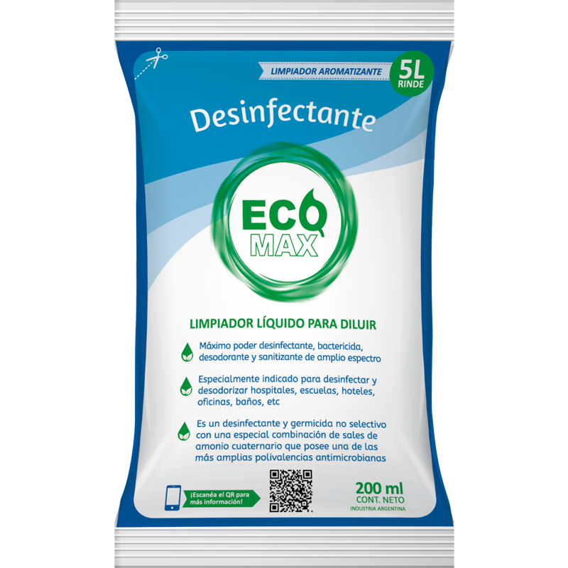 Desinfectante Sobre Sachet Preparar Ecomax Concentrado
