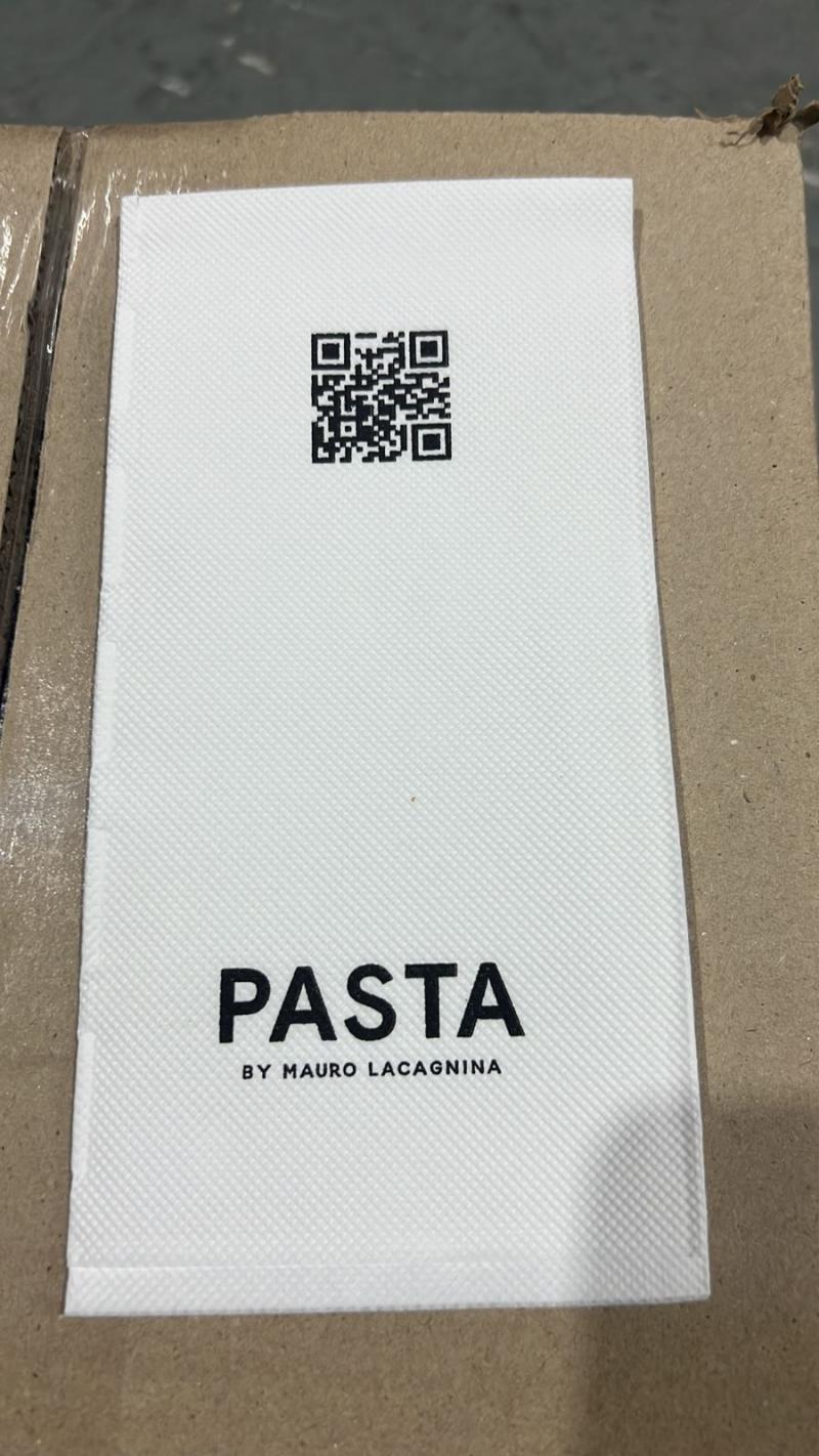Servilleta  Impresa Personalizada Simil Tela Papel Laminado doble hoja 40x40 1600 Unidades
