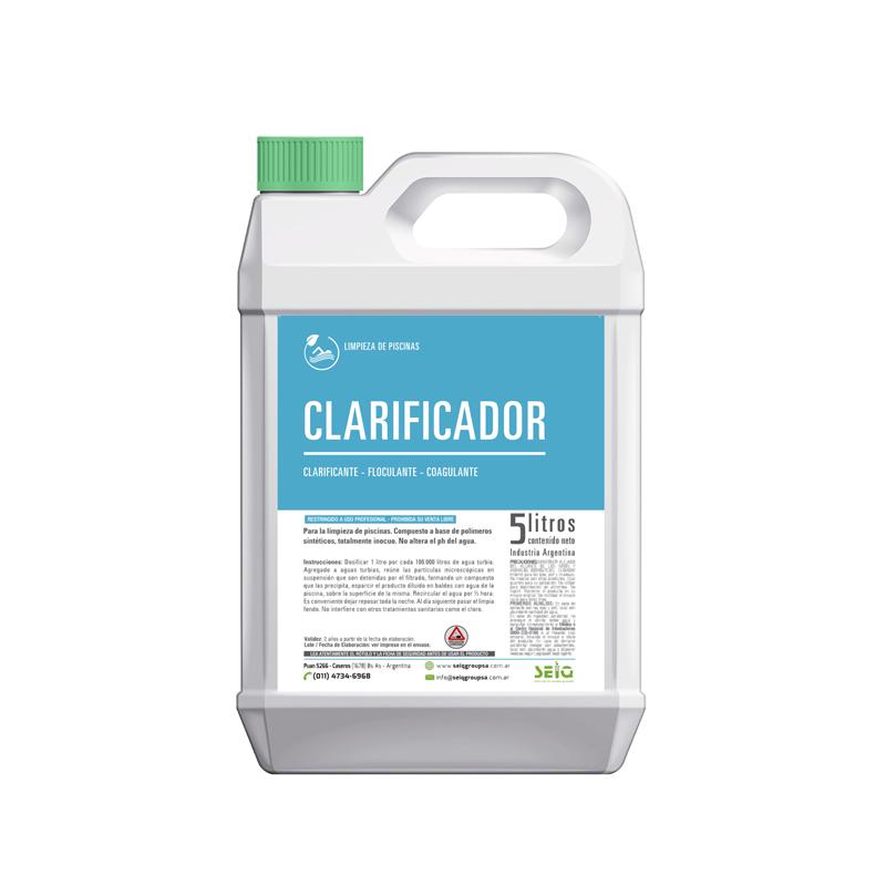 Clarificador decantador de agua liquido para piletas x 5 Lts - SEIQ