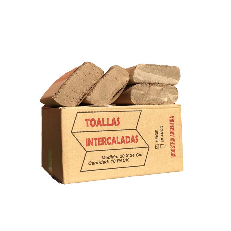Toalla De Papel Intercalada Beige Hoja Simple 20x24 cm Dilpex
