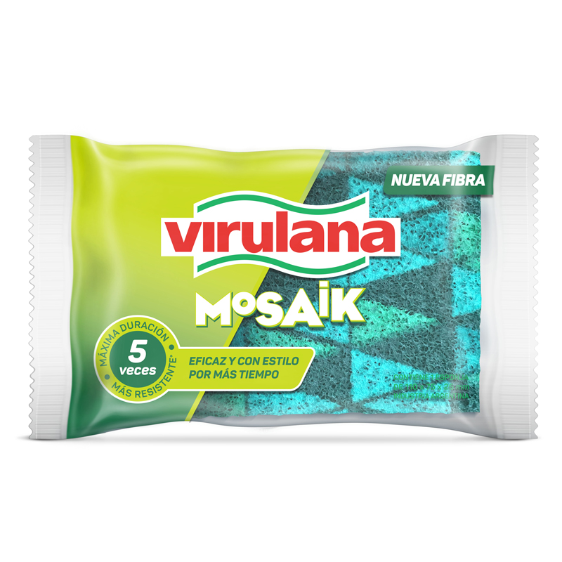 Esponja Cocina Virulana Mosaik Fibra Maxima Duracion Vajilla