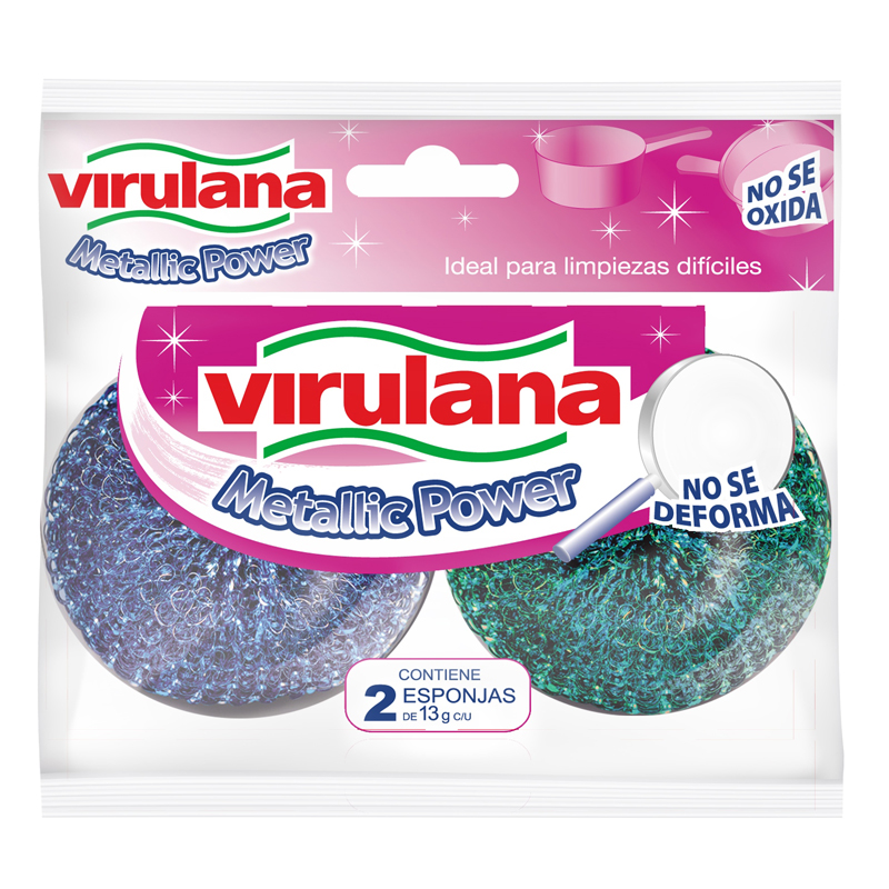 Esonja Metalica Virulana Metallic Power X 2un No Se Deforma