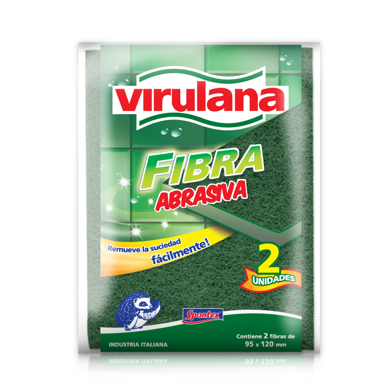 Fibra Limpieza Verde Abrasiva Virulana Doble X 2 Un