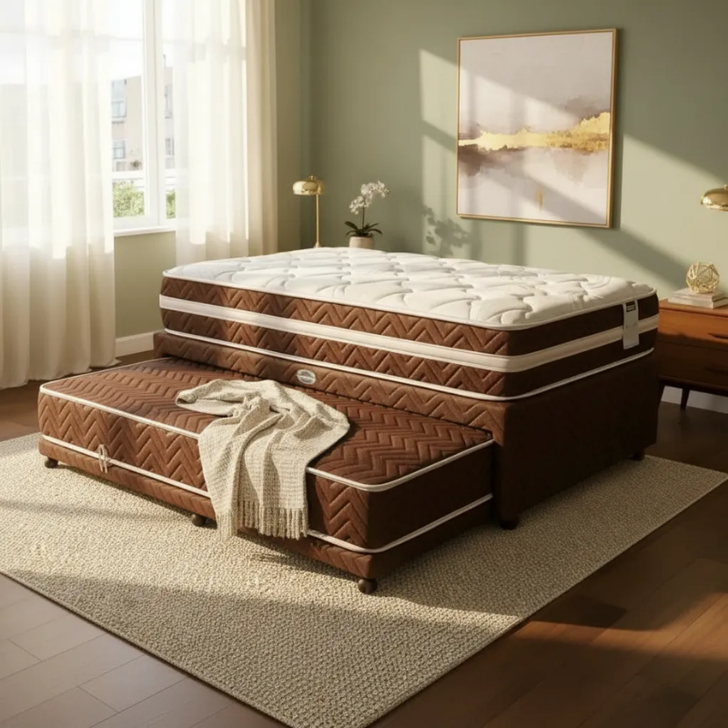 Sommier Divan Springwall S5 + Colchón Regina 90x190 Resortes 95 Kg