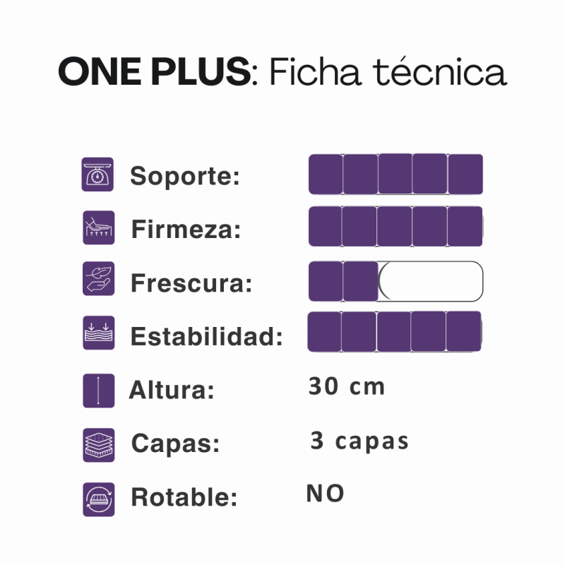 Colchón Springwall One Plus 140x190 Espuma 130 Kg