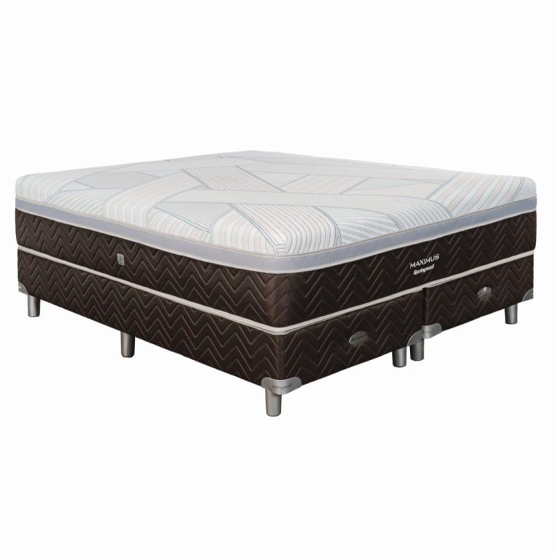 Conjunto Sommier Springwall Maximus Queen 160x200 Resortes Pocket 130 Kg