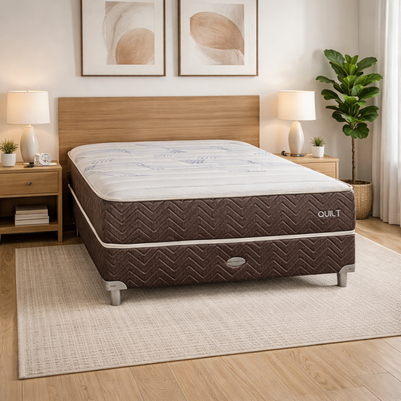 Conjunto Sommier Springwall Quilt 140x190 Resortes