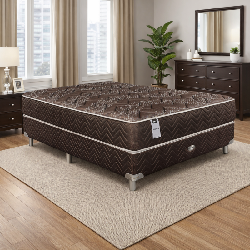 Conjunto Sommier Springwall Power 140x190 Resortes Pocket 110 Kg